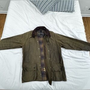 Vintage Barbour Classic Beaufort Waxed Jacket Corduroy Collar Detachable Vest